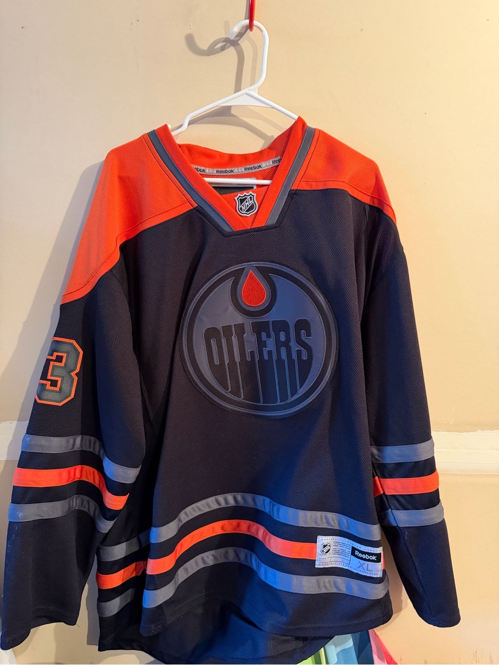 Reebok Edmonton Oilers Black and Orange - Ryan Nugent-Hopkins Jersey